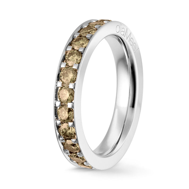 Diana Champagne Diamond Eternity Ring in 18k White Gold Vermeil - ROSCE  Jewelers